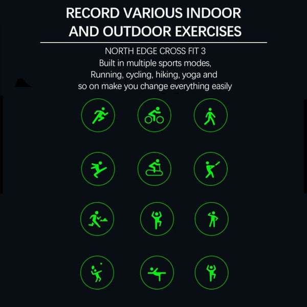 NORTH EDGE CROSS FIT3 Fashion Bluetooth Sports Smart Watch Supports Multiple Sports Modes, Sleep Monitoring, Heart Rate Monitoring