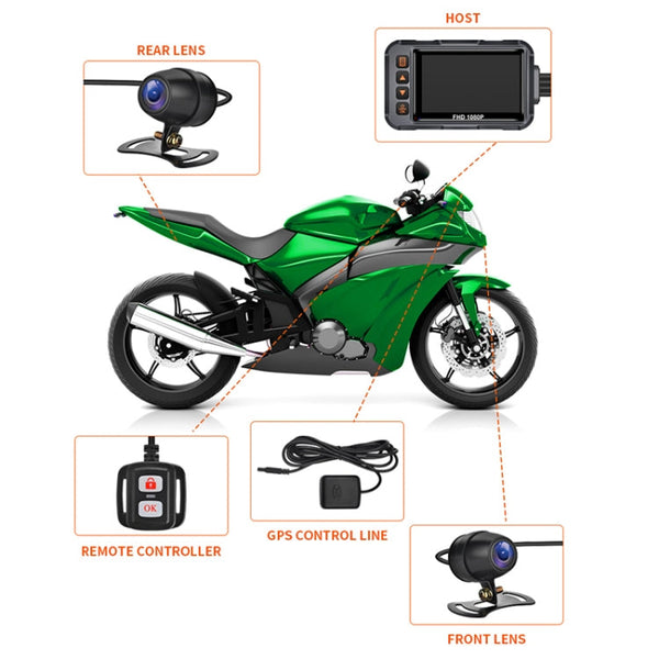 SE65 Dual 1080P Waterproof HD Motorcycle DVR, Support WiFi / GPS / Cycling Video, SE65