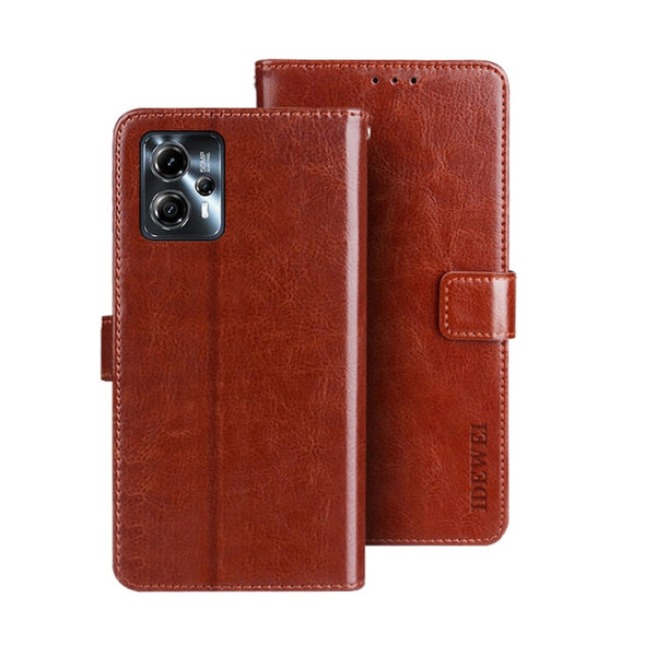 idewei Crazy Horse Texture Leather Phone Case with Holder