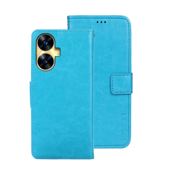 idewei Crazy Horse Texture Leather Phone Case with Holder