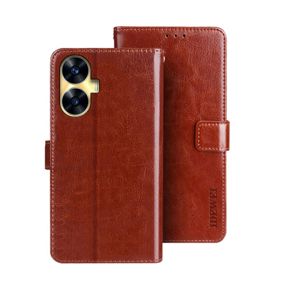 idewei Crazy Horse Texture Leather Phone Case with Holder