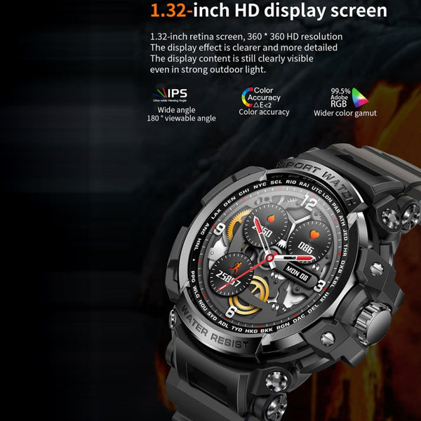 LC16 1.32 inch IP68 Waterproof Sports Outdoor Sport Smart Watch, Support Bluetooth Calling / Heart Rate Monitoring