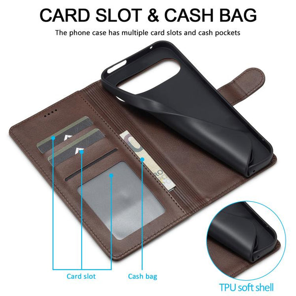 LC.IMEEKE Calf Texture Flip Leather Phone Case, For Google Pixel 10 Pro XL, For Google Pixel 10 / 10 Pro, For Google Pixel 9a, For Google Pixel 9 Pro XL