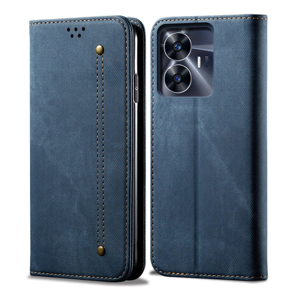 Denim Texture Casual Style Horizontal Flip Leather Case