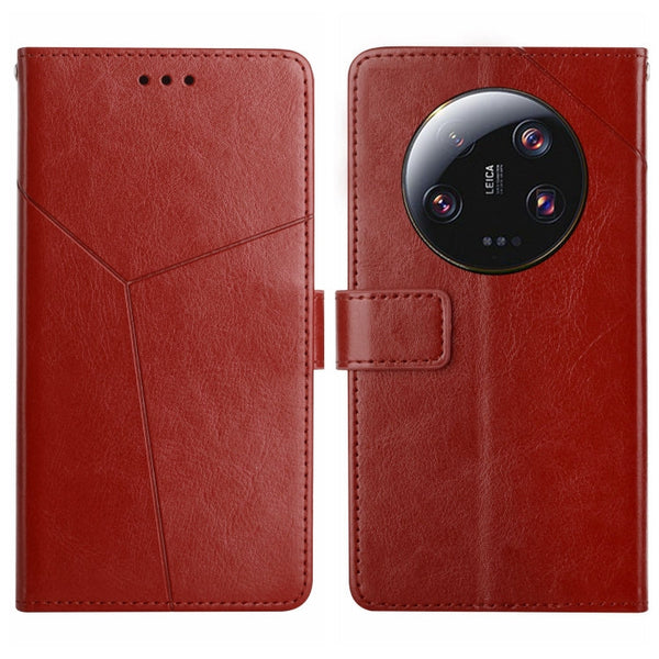 Y-shaped Pattern Flip Leather Phone Case