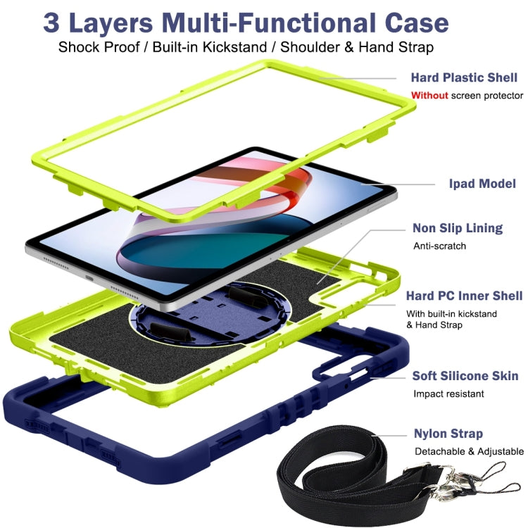 360 Degree Rotation PC Contrast Silicone Tablet Case, For Xiaomi Redmi Pad 10.61
