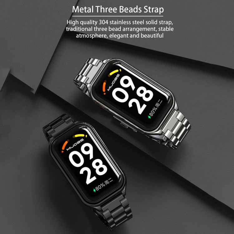 Mijobs Metal Shell + Three-Bead Stainless Steel Watch Band