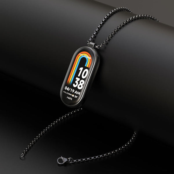 Mijobs Metal Pendant Stainless Steel Watch Necklace