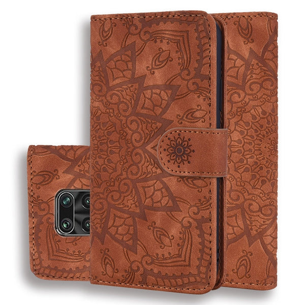 Embossed Sunflower Pattern Horizontal Flip PU Leather Case with Holder & Card Slots & Wallet & Lanyard, For Xiaomi Redmi Note 9 Pro Max, For Xiaomi Mi CC9 Pro / Mi Note 10 / Mi Note 10 Pro, For Huawei Mate 30 Pro