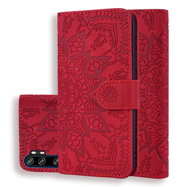 Embossed Sunflower Pattern Horizontal Flip PU Leather Case with Holder & Card Slots & Wallet & Lanyard, For Xiaomi Redmi Note 9 Pro Max, For Xiaomi Mi CC9 Pro / Mi Note 10 / Mi Note 10 Pro, For Huawei Mate 30 Pro