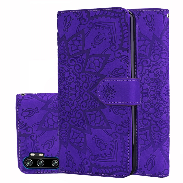 Embossed Sunflower Pattern Horizontal Flip PU Leather Case with Holder & Card Slots & Wallet & Lanyard, For Xiaomi Redmi Note 9 Pro Max, For Xiaomi Mi CC9 Pro / Mi Note 10 / Mi Note 10 Pro, For Huawei Mate 30 Pro