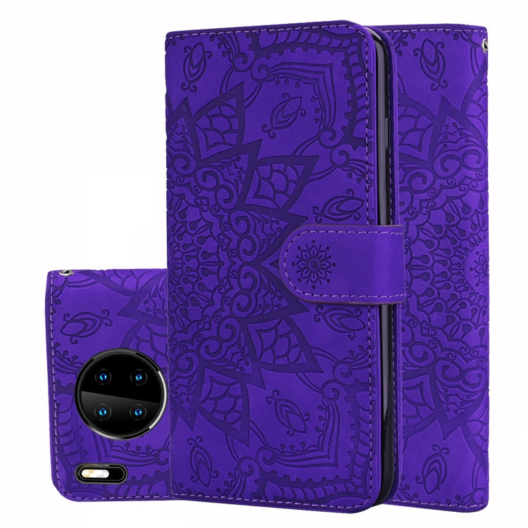 Embossed Sunflower Pattern Horizontal Flip PU Leather Case with Holder & Card Slots & Wallet & Lanyard, For Xiaomi Redmi Note 9 Pro Max, For Xiaomi Mi CC9 Pro / Mi Note 10 / Mi Note 10 Pro, For Huawei Mate 30 Pro