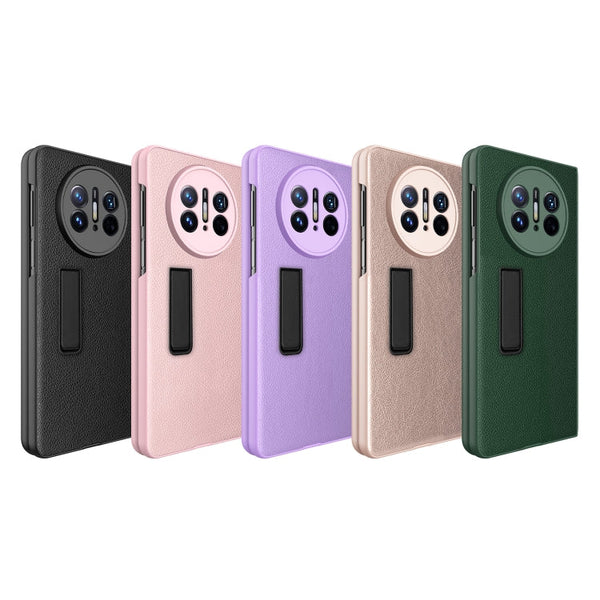 Litchi Texture Integrated Shockproof Phone Case with Holder