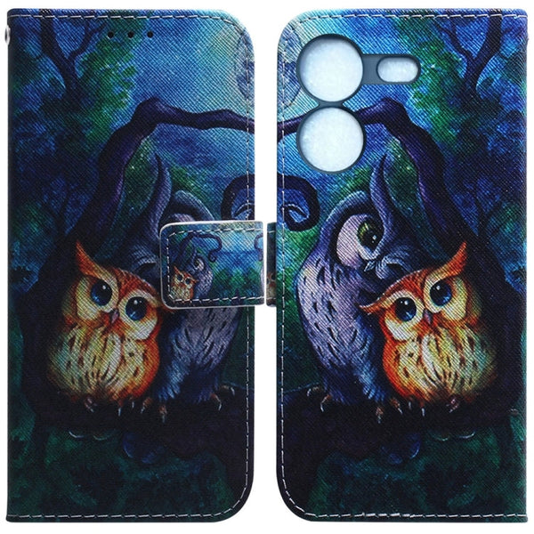 Coloured Drawing Flip Leather Phone Case