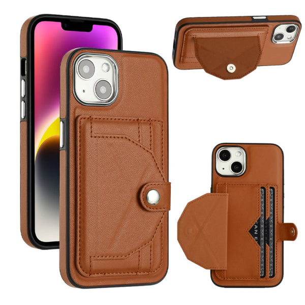 Shockproof Leather Phone Case with Card Holder, For iPhone 15 Pro Max, For iPhone 14, For iPhone 14 Plus, For iPhone 15 Pro
