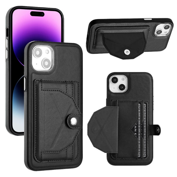 Shockproof Leather Phone Case with Card Holder, For iPhone 15 Pro Max, For iPhone 14, For iPhone 14 Plus, For iPhone 15 Pro