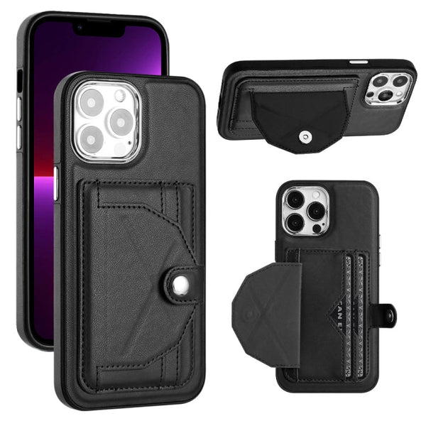 Shockproof Leather Phone Case with Card Holder, For iPhone 15 Plus, For iPhone 14 Pro, For iPhone 15, For iPhone 14 Pro Max