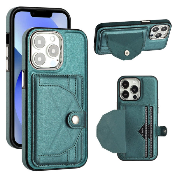 Shockproof Leather Phone Case with Card Holder, For iPhone 13, For iPhone 13 Pro, For iPhone 13 Pro Max, For iPhone 12 / 12 Pro