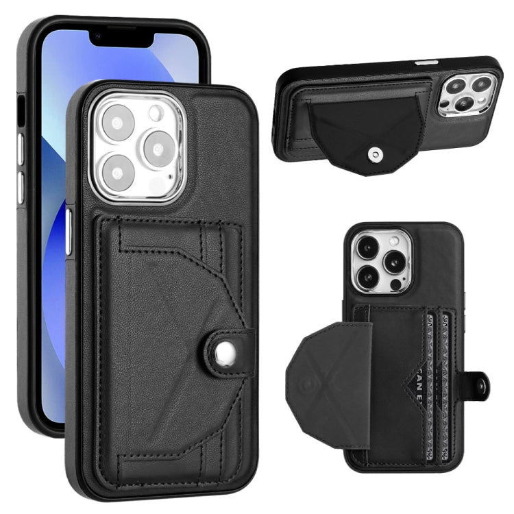 Shockproof Leather Phone Case with Card Holder, For iPhone 13, For iPhone 13 Pro, For iPhone 13 Pro Max, For iPhone 12 / 12 Pro