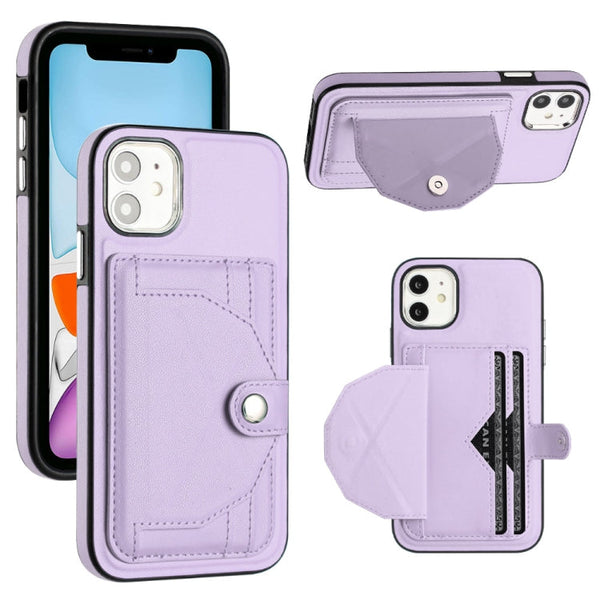 Shockproof Leather Phone Case with Card Holder, For iPhone 12 Pro Max, For iPhone 11, For iPhone 11 Pro, For iPhone 11 Pro Max