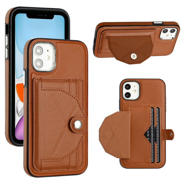 Shockproof Leather Phone Case with Card Holder, For iPhone 12 Pro Max, For iPhone 11, For iPhone 11 Pro, For iPhone 11 Pro Max