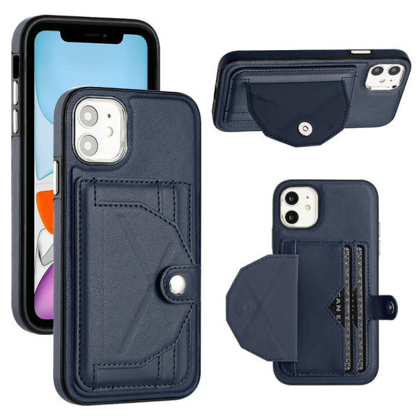 Shockproof Leather Phone Case with Card Holder, For iPhone 12 Pro Max, For iPhone 11, For iPhone 11 Pro, For iPhone 11 Pro Max