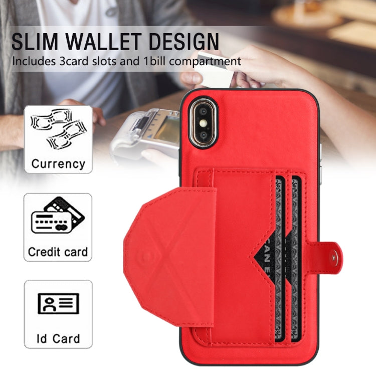 Shockproof Leather Phone Case with Card Holder, For iPhone XS Max, For iPhone XR, For iPhone X / XS, For iPhone SE 2022/SE 2020/6/7/8