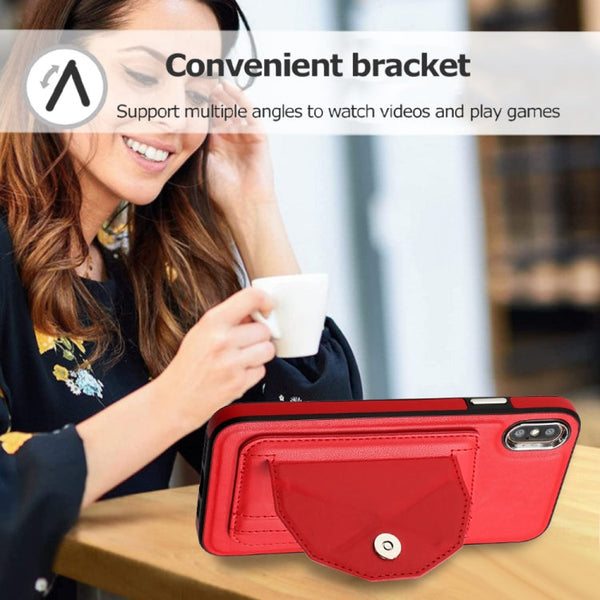 Shockproof Leather Phone Case with Card Holder, For iPhone XS Max, For iPhone XR, For iPhone X / XS, For iPhone SE 2022/SE 2020/6/7/8