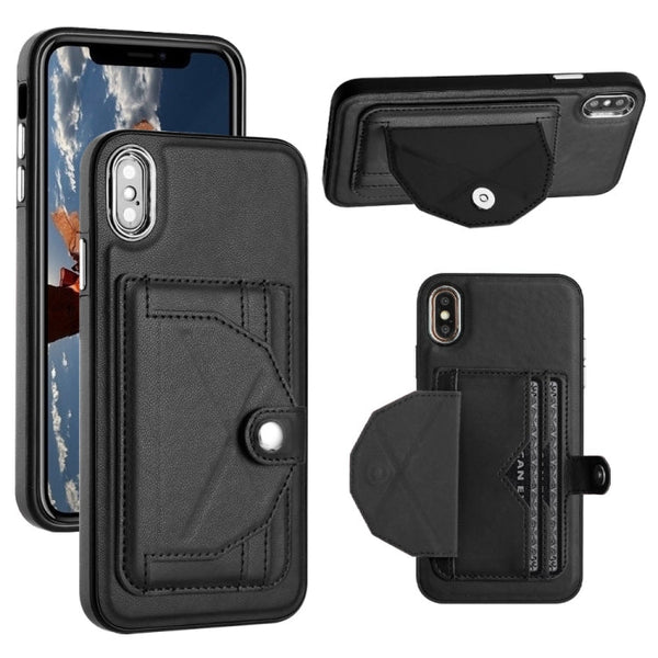 Shockproof Leather Phone Case with Card Holder, For iPhone XS Max, For iPhone XR, For iPhone X / XS, For iPhone SE 2022/SE 2020/6/7/8