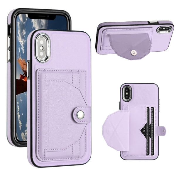 Shockproof Leather Phone Case with Card Holder, For iPhone XS Max, For iPhone XR, For iPhone X / XS, For iPhone SE 2022/SE 2020/6/7/8