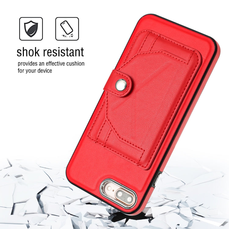 Shockproof Leather Phone Case with Card Holder, For iPhone 6 Plus/7 Plus/8 Plus