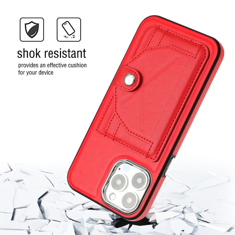 Shockproof Leather Phone Case with Card Holder, For iPhone 15 Pro Max, For iPhone 14, For iPhone 14 Plus, For iPhone 15 Pro