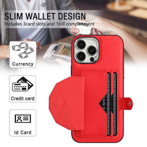 Shockproof Leather Phone Case with Card Holder, For iPhone 15 Pro Max, For iPhone 14, For iPhone 14 Plus, For iPhone 15 Pro