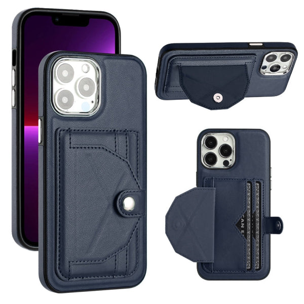 Shockproof Leather Phone Case with Card Holder, For iPhone 15 Pro Max, For iPhone 14, For iPhone 14 Plus, For iPhone 15 Pro