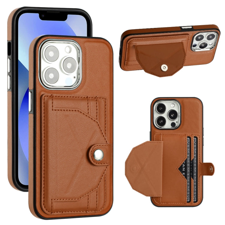 Shockproof Leather Phone Case with Card Holder, For iPhone 15 Pro Max, For iPhone 14, For iPhone 14 Plus, For iPhone 15 Pro