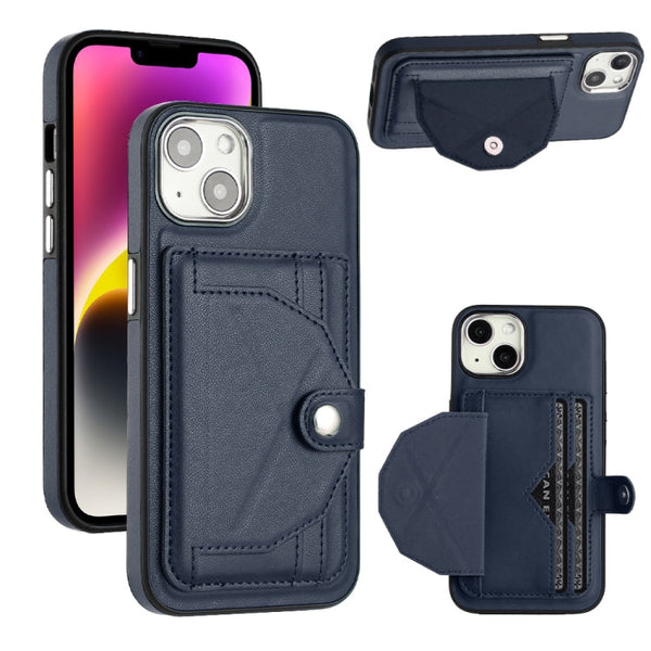 Shockproof Leather Phone Case with Card Holder, For iPhone 15 Plus, For iPhone 14 Pro, For iPhone 15, For iPhone 14 Pro Max