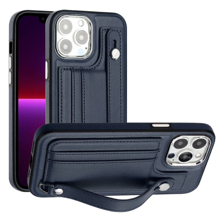 Shockproof Leather Phone Case with Wrist Strap, For iPhone 15 Plus, For iPhone 14 Pro, For iPhone 15, For iPhone 14 Pro Max