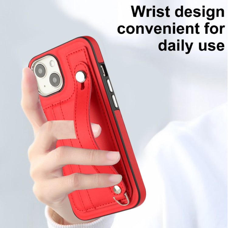 Shockproof Leather Phone Case with Wrist Strap, For iPhone 13, For iPhone 13 Pro, For iPhone 13 Pro Max, For iPhone 12 / 12 Pro