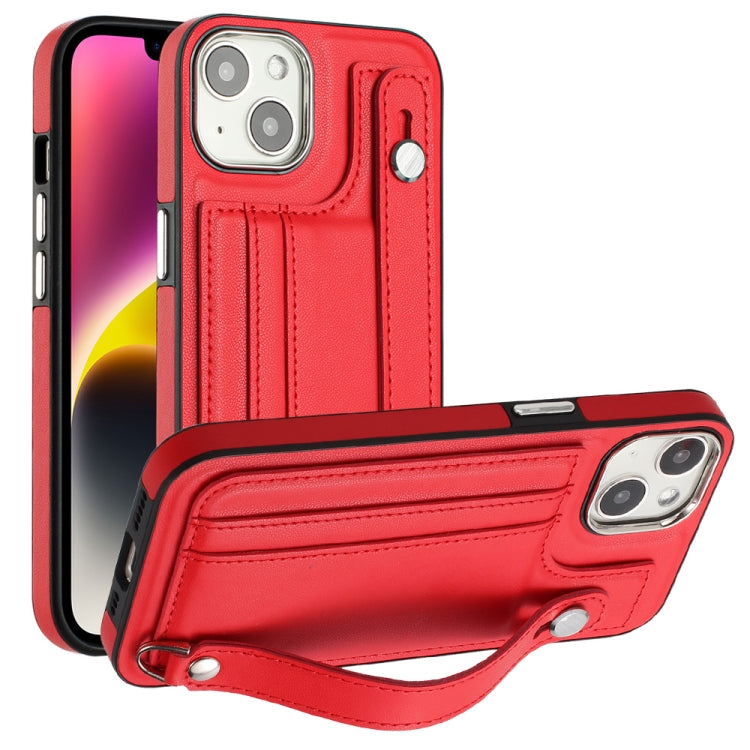 Shockproof Leather Phone Case with Wrist Strap, For iPhone 13, For iPhone 13 Pro, For iPhone 13 Pro Max, For iPhone 12 / 12 Pro