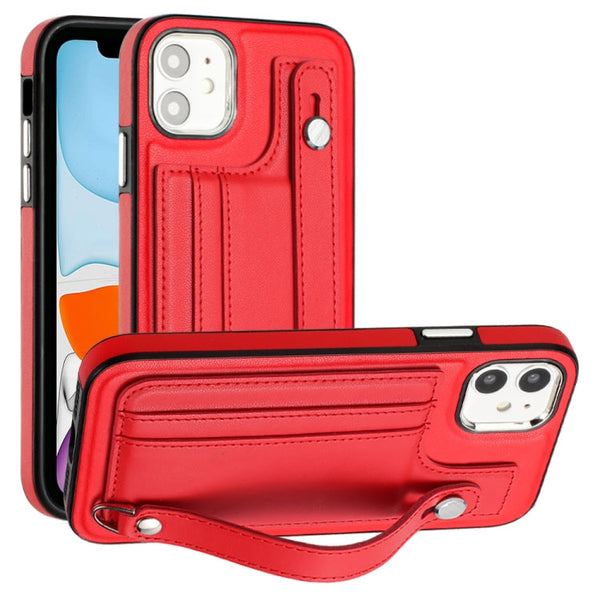 Shockproof Leather Phone Case with Wrist Strap, For iPhone 12 Pro Max, For iPhone 11, For iPhone 11 Pro, For iPhone 11 Pro Max