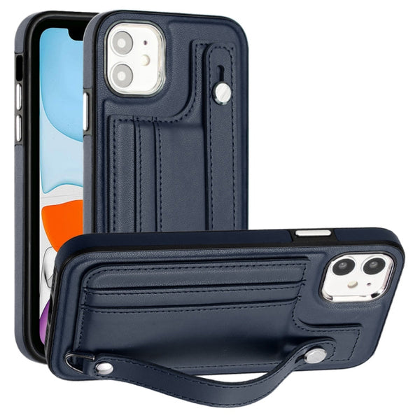 Shockproof Leather Phone Case with Wrist Strap, For iPhone 12 Pro Max, For iPhone 11, For iPhone 11 Pro, For iPhone 11 Pro Max