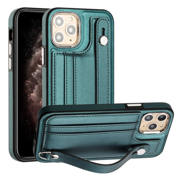 Shockproof Leather Phone Case with Wrist Strap, For iPhone 12 Pro Max, For iPhone 11, For iPhone 11 Pro, For iPhone 11 Pro Max