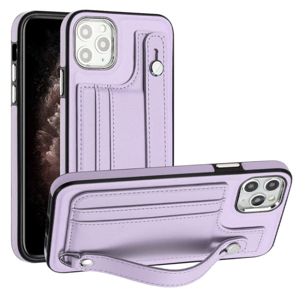 Shockproof Leather Phone Case with Wrist Strap, For iPhone 12 Pro Max, For iPhone 11, For iPhone 11 Pro, For iPhone 11 Pro Max