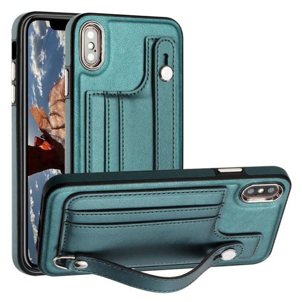 Shockproof Leather Phone Case with Wrist Strap, For iPhone XS Max, For iPhone XR, For iPhone X / XS, For iPhone SE 2022/SE 2020/6/7/8