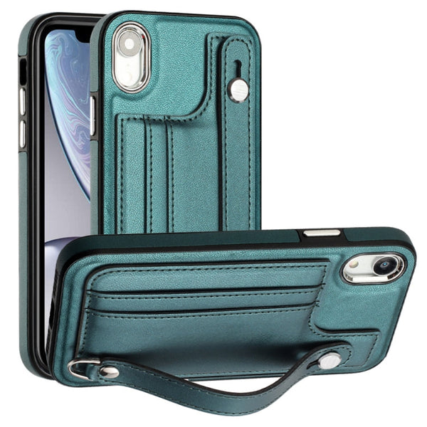Shockproof Leather Phone Case with Wrist Strap, For iPhone XS Max, For iPhone XR, For iPhone X / XS, For iPhone SE 2022/SE 2020/6/7/8
