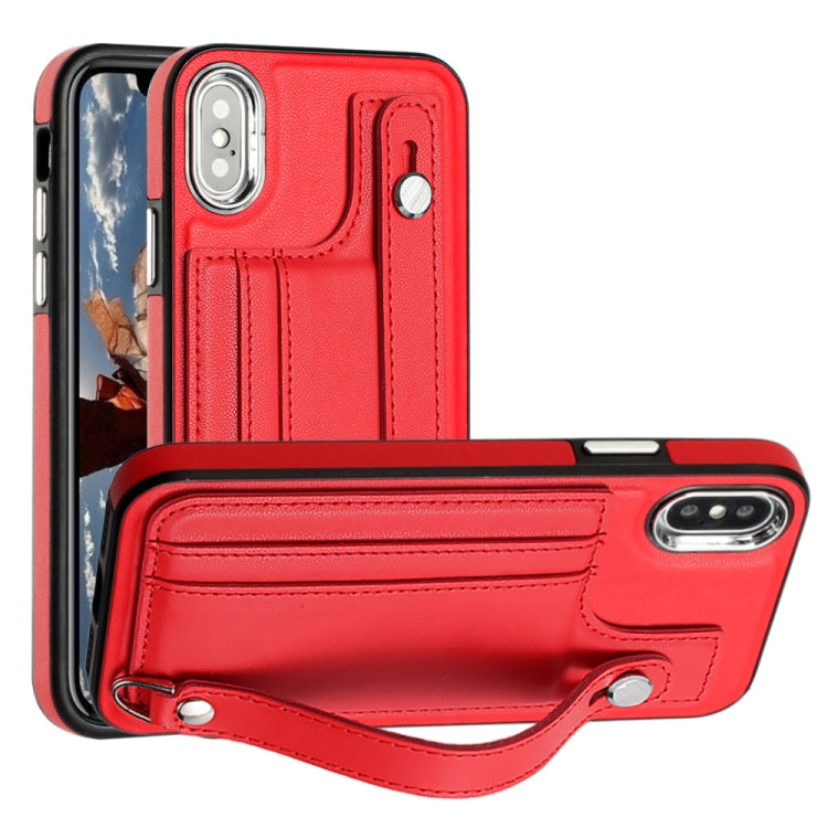 Shockproof Leather Phone Case with Wrist Strap, For iPhone XS Max, For iPhone XR, For iPhone X / XS, For iPhone SE 2022/SE 2020/6/7/8
