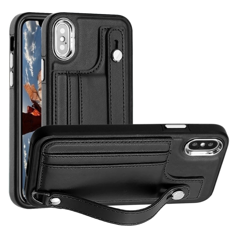 Shockproof Leather Phone Case with Wrist Strap, For iPhone XS Max, For iPhone XR, For iPhone X / XS, For iPhone SE 2022/SE 2020/6/7/8