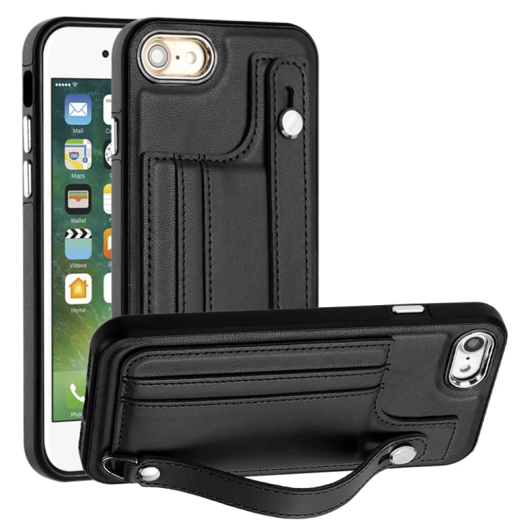 Shockproof Leather Phone Case with Wrist Strap, For iPhone XS Max, For iPhone XR, For iPhone X / XS, For iPhone SE 2022/SE 2020/6/7/8