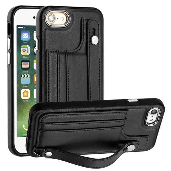 Shockproof Leather Phone Case with Wrist Strap, For iPhone XS Max, For iPhone XR, For iPhone X / XS, For iPhone SE 2022/SE 2020/6/7/8