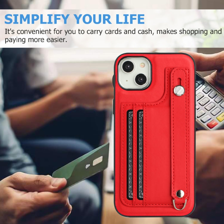 Shockproof Leather Phone Case with Wrist Strap, For iPhone 15 Plus, For iPhone 14 Pro, For iPhone 15, For iPhone 14 Pro Max